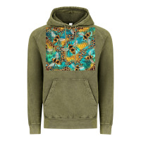 Vintage Olive honeycomb and bees with leopard Vintage Hoodie - Artiststas