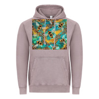 Vintage Zinc honeycomb and bees with leopard Vintage Hoodie - Artiststas