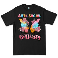 Black anti social butterfly Premium Tee - MaliasSmallBusiness