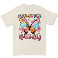 Bone anti social butterfly Premium Tee - MaliasSmallBusiness