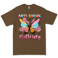 Cacao anti social butterfly Premium Tee - MaliasSmallBusiness