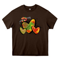 Chocolate Brown juneteenth hearts Heavy Core Tee - MaliasSmallBusiness