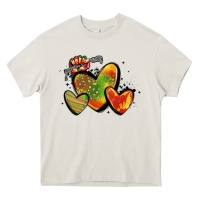 Cream juneteenth hearts Heavy Core Tee - MaliasSmallBusiness
