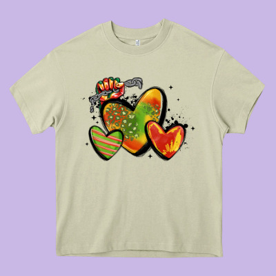 Juneteenth Hearts Heavy Core Tee Designed By Maliassmallbusiness