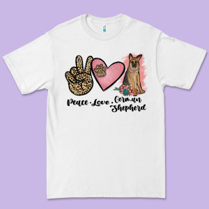 Peace Love German Shepherd Premium Tee Designed By Jahusdesignshop
