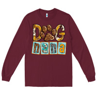 Burgundy Dog Nana with Paw Long Sleeve Tee - texasbilliewilder