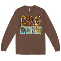 Chestnut Dog Nana with Paw Long Sleeve Tee - texasbilliewilder