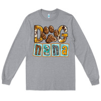 Heather Grey Dog Nana with Paw Long Sleeve Tee - texasbilliewilder