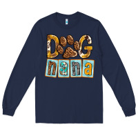Navy Dog Nana with Paw Long Sleeve Tee - texasbilliewilder
