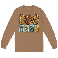 Toasted Coconut Dog Nana with Paw Long Sleeve Tee - texasbilliewilder