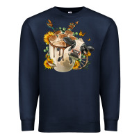 Navy Black And White Cow Coffee Premium Sweatshirt - FaDigitalArtStudio