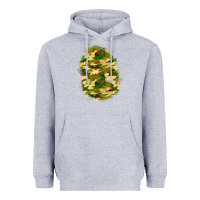 Heather Grey camouflage patch 4 Heavyweight Hoodie - BundleAndBundleShop
