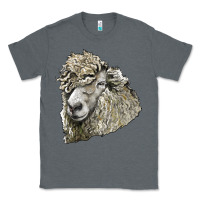 Charcoal Heather lincoln sheep head Classic Tee - LillyAllenDesigns