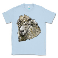 Dusty Blue lincoln sheep head Classic Tee - LillyAllenDesigns
