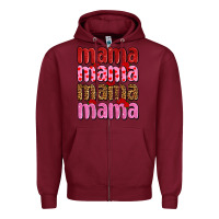 Burgundy valentines day mama olivia Zipper Hoodie - OliviaCreatesArt