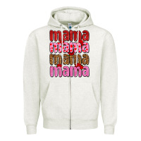 Oatmeal Heather valentines day mama olivia Zipper Hoodie - OliviaCreatesArt