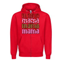 Red valentines day mama olivia Zipper Hoodie - OliviaCreatesArt