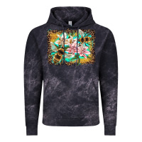 Cloud Black bees and lilies with leopard Vintage Hoodie - Artiststas