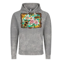 Cloud Rock bees and lilies with leopard Vintage Hoodie - Artiststas