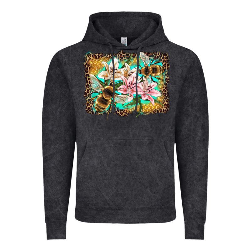 Bees And Lilies With Leopard Vintage Hoodie by Artiststas | Teevron