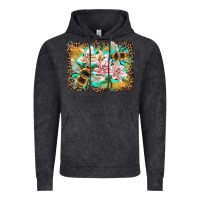 Vintage Black bees and lilies with leopard Vintage Hoodie - Artiststas