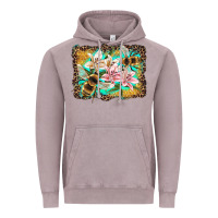 Vintage Zinc bees and lilies with leopard Vintage Hoodie - Artiststas