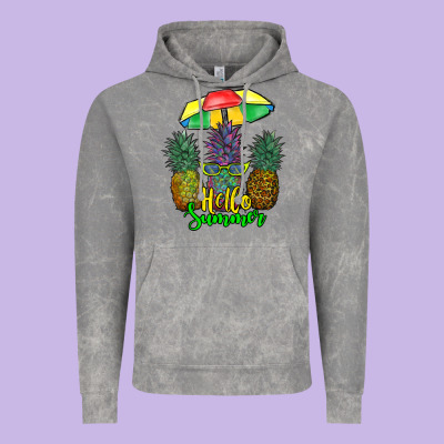 Hello Summer Pineapples Vintage Hoodie Designed By Ranaportraitstore