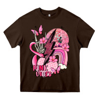 Chocolate Brown pink vibes Heavy Core Tee - MaliasSmallBusiness