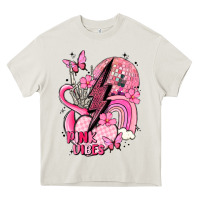 Cream pink vibes Heavy Core Tee - MaliasSmallBusiness