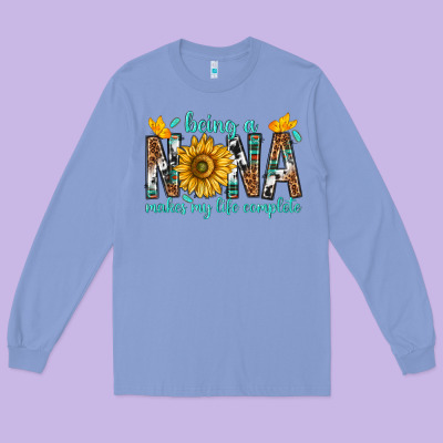 Being A Nana Makes My Life Complete Long Sleeve Tee Designed By Texasbilliewilder