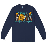 Navy Being a Nana Makes My Life Complete Long Sleeve Tee - texasbilliewilder
