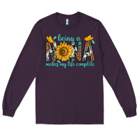 Plum Being a Nana Makes My Life Complete Long Sleeve Tee - texasbilliewilder