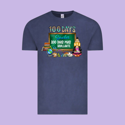 100 Days Smarter 100 Dias Mas Brillante Vintage Tee Designed By Sublimationcraftshop