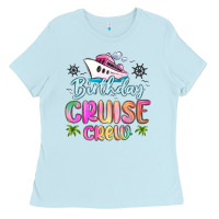 Baby Blue birthday cruise crew Ladies Tee - MaliasSmallBusiness