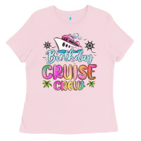 Bubblegum Pink birthday cruise crew Ladies Tee - MaliasSmallBusiness
