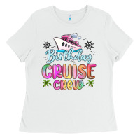 White birthday cruise crew Ladies Tee - MaliasSmallBusiness
