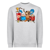 Heather Grey Hockey coffee cups Heavyweight Sweatshirt - HowdyJamesFarm