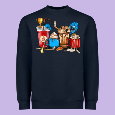 Hockey Coffee Cups Heavyweight Sweatshirt Designed By Howdyjamesfarm