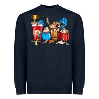 Navy Hockey coffee cups Heavyweight Sweatshirt - HowdyJamesFarm