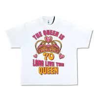 White the queen is 70 long live the queen Urban Heavy Tee - Jasminsmagicworld