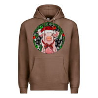 Chestnut Sitting Pig Christmas Premium Hoodie - RanaPortraitStore