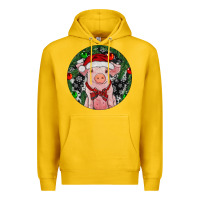 Lemon Sitting Pig Christmas Premium Hoodie - RanaPortraitStore