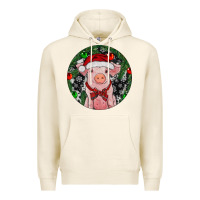 Tofu Sitting Pig Christmas Premium Hoodie - RanaPortraitStore