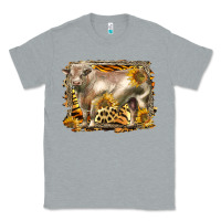 Heather Grey western charolais bull Classic Tee - LillyAllenDesigns