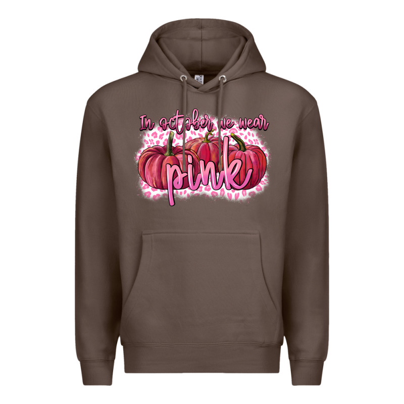 In October We Wear Pink Breast Cancer Premium Hoodie by FaDigitalArtStudio | Teevron