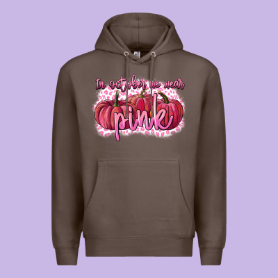 In October We Wear Pink Breast Cancer Premium Hoodie Designed By Fadigitalartstudio