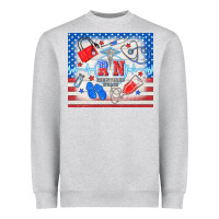 Heather Grey American memorial day rn registered nurse Heavyweight Sweatshirt - TumblerDesignByShophia