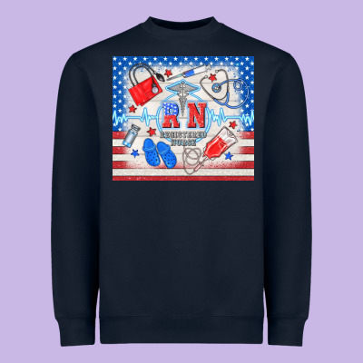 American Memorial Day Rn Registered Nurse Heavyweight Sweatshirt Designed By Tumblerdesignbyshophia