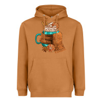 Meerkat Winter Coffee Cup With Scarf Heavyweight Hoodie - FaDigitalArtStudio