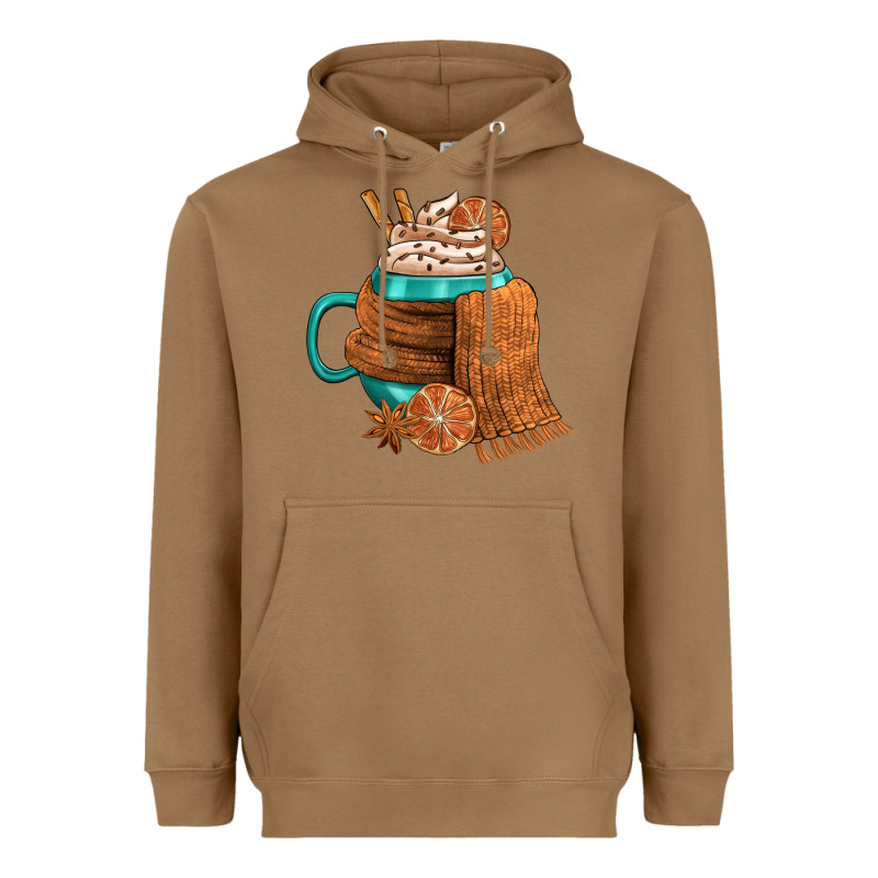 Winter Coffee Cup With Scarf Heavyweight Hoodie by FaDigitalArtStudio | Teevron